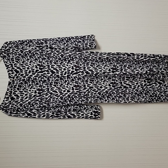 Tory Burch Black and White Ruched Bodycon Leopard Print Dress. M NWOT - Picture 4 of 5